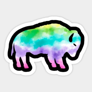 Misty Rainbow Tie Dyed Buffalo Bison Sticker